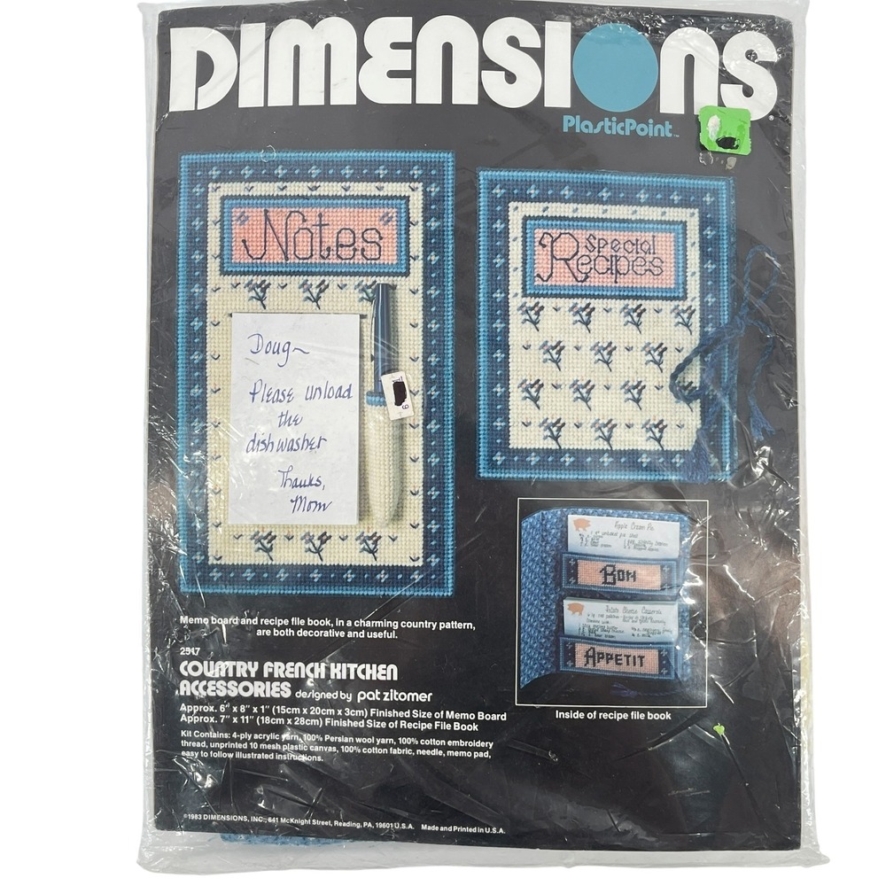 Dimensions Plastic Canvas Kit Country French Kitchen Pat Zitomer 2517